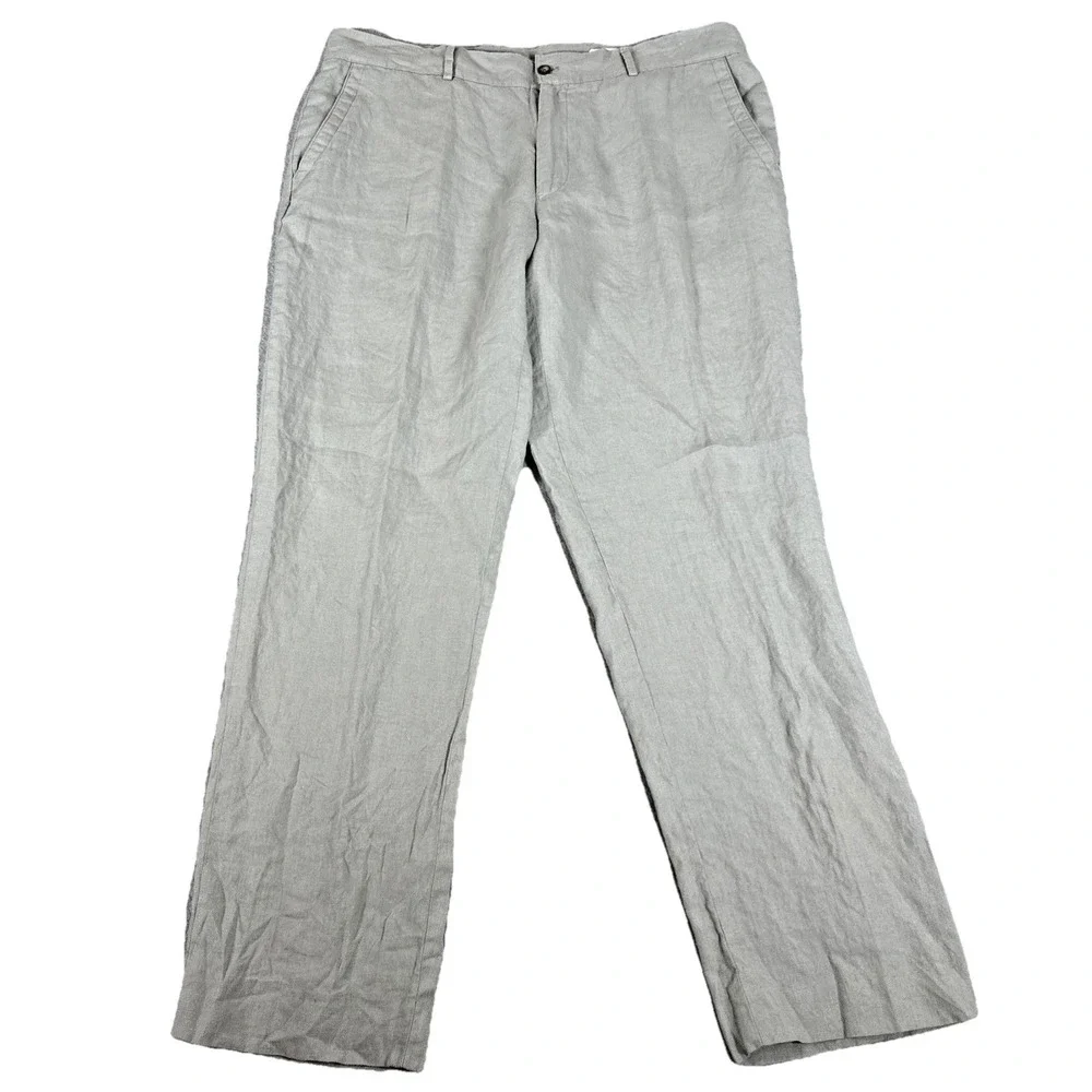 Jackson James Men's Linen Chino Pants light Weight Light Khakis Size 38R(38x31)